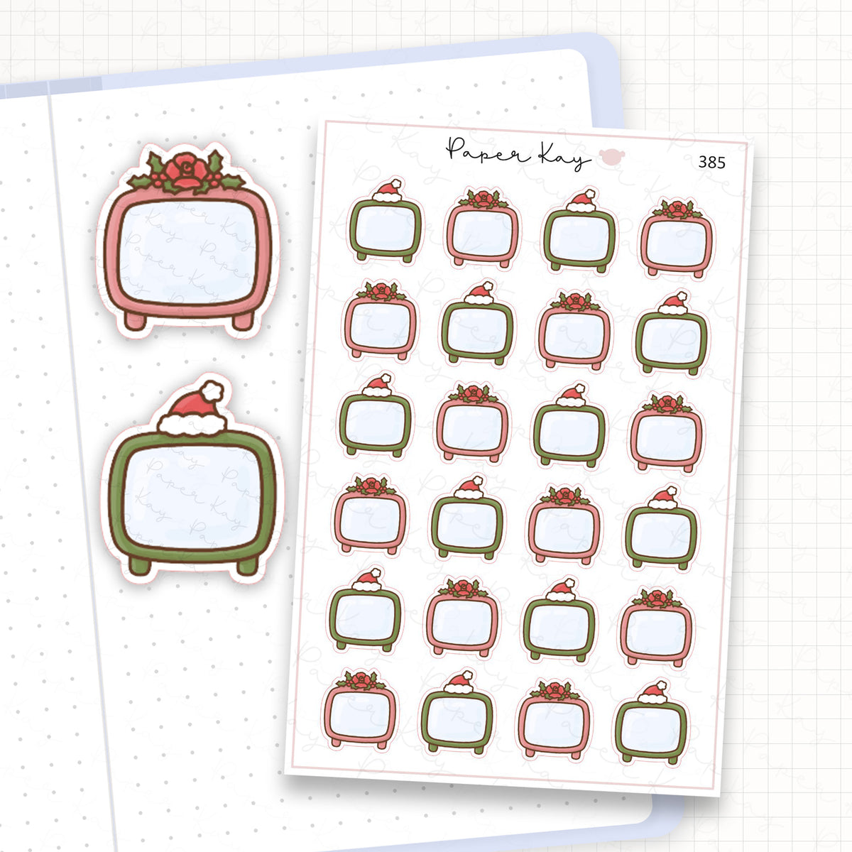 Zoomed in image of the doodles from a character planner sticker sheet.