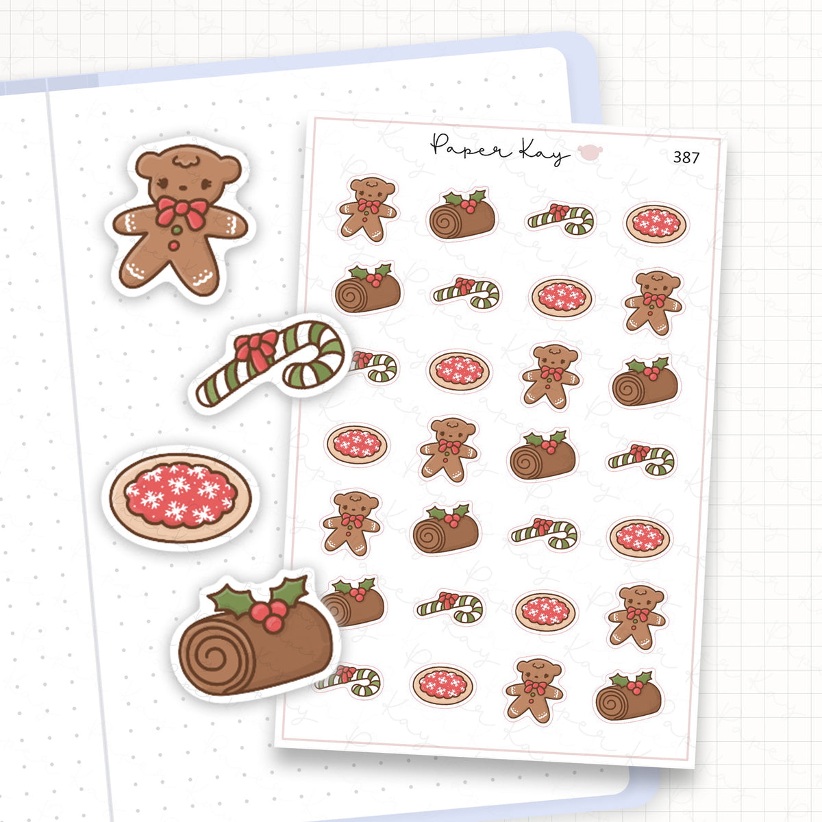 Zoomed in image of the doodles from a character planner sticker sheet.