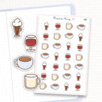 Zoomed in image of the doodles from a character planner sticker sheet.