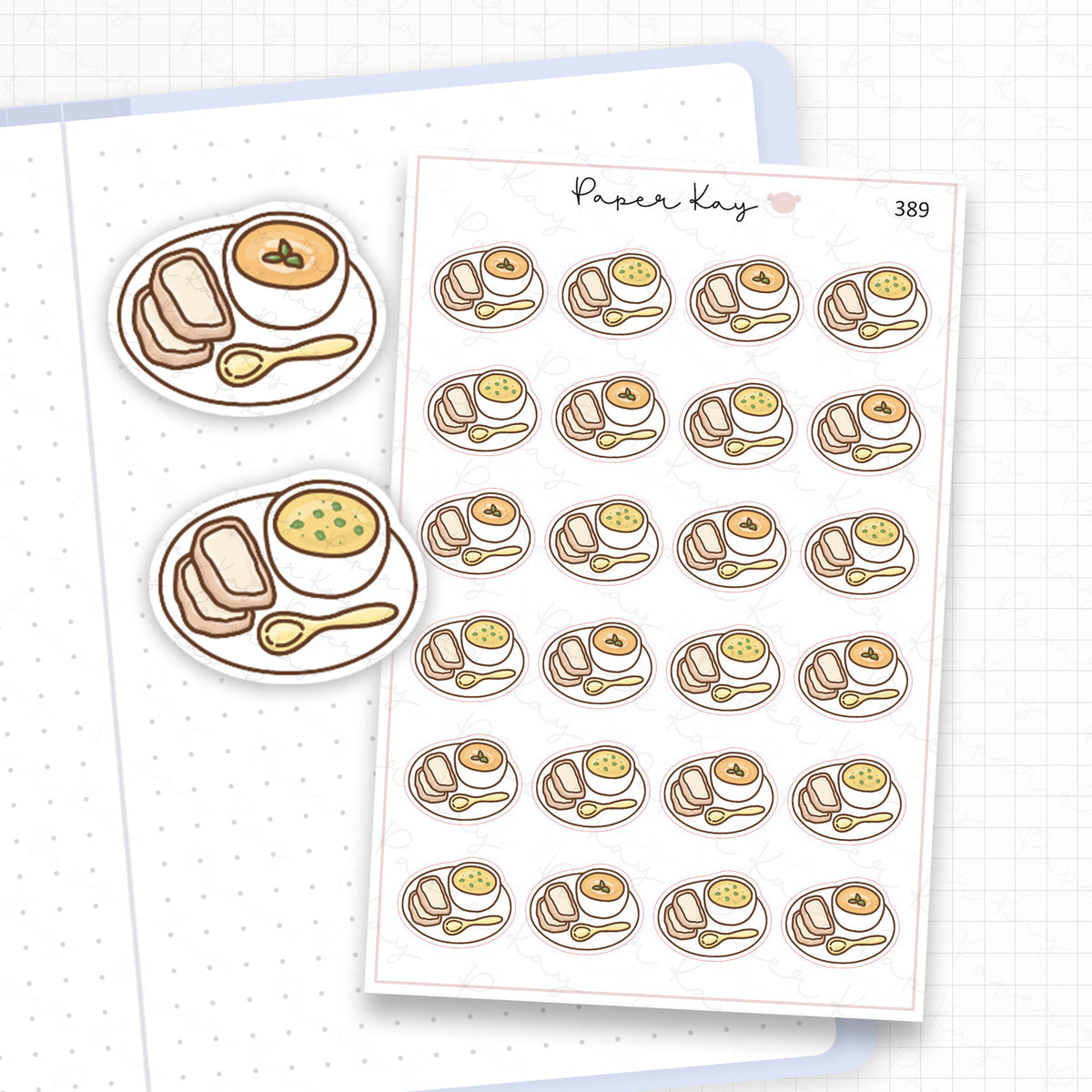 Zoomed in image of the doodles from a character planner sticker sheet.