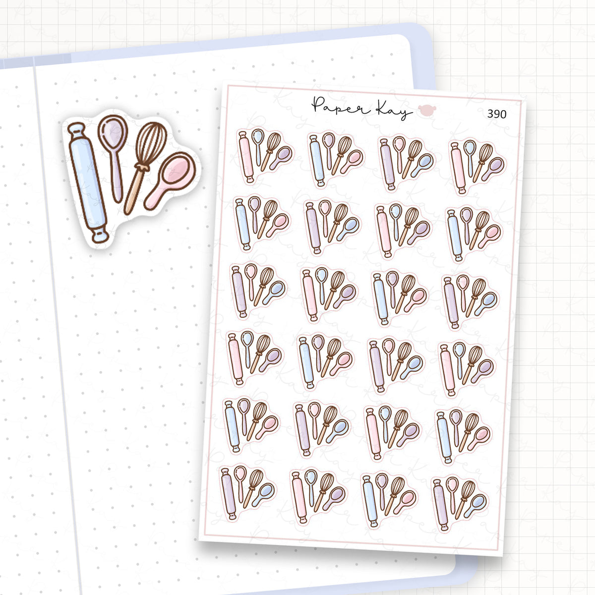 Zoomed in image of the doodles from a character planner sticker sheet.