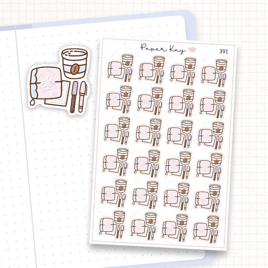 Zoomed in image of the doodles from a character planner sticker sheet.