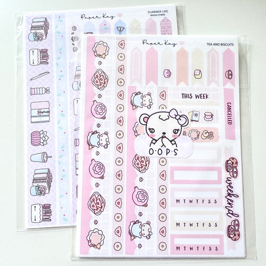 5 Standard Vertical Washi Strip Oops Pack - Thin Vinyl