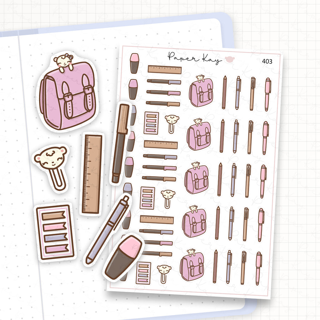Study Stationery Sticker Sheet