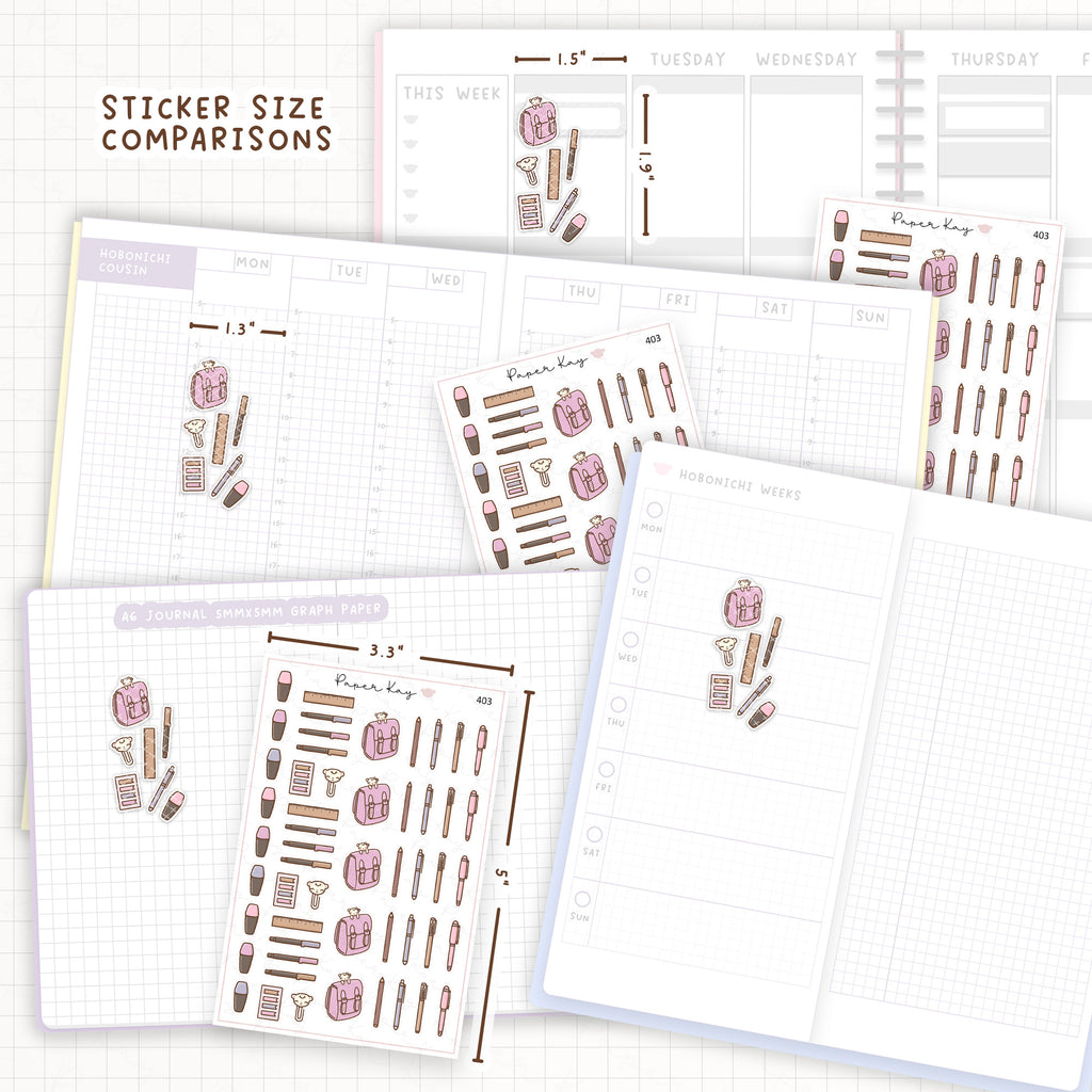 Study Stationery Sticker Sheet