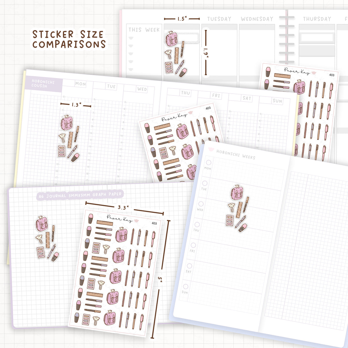 Study Stationery Sticker Sheet