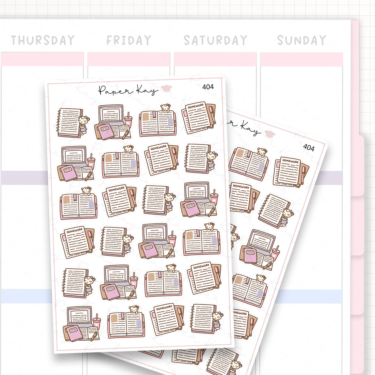 Study Notes/Homework Sticker Sheet