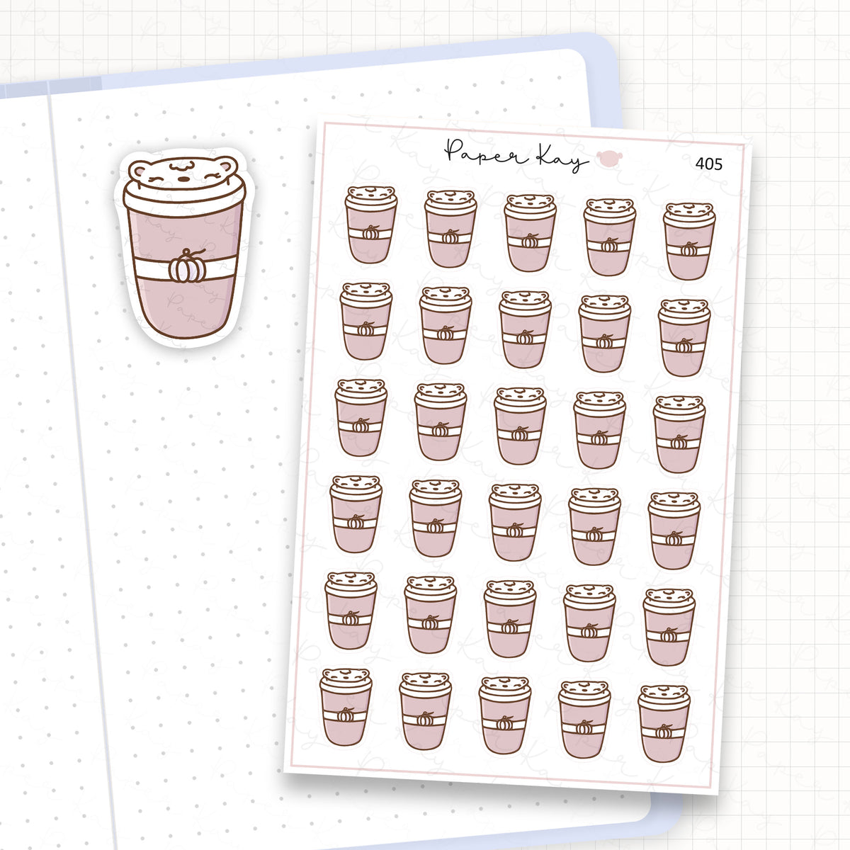 Zoomed in image of the doodles from a character planner sticker sheet.