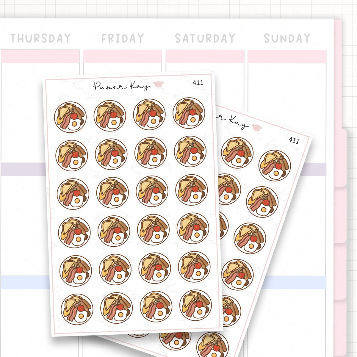 Sticker sheet product measurement.