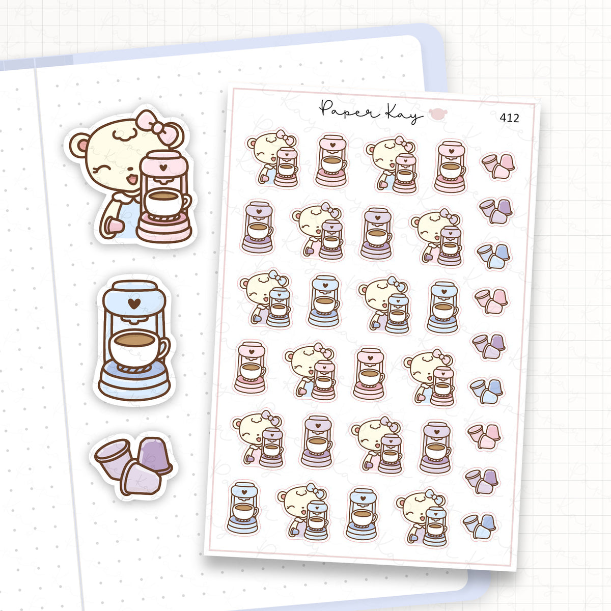 Coffee Machine Sticker Sheet