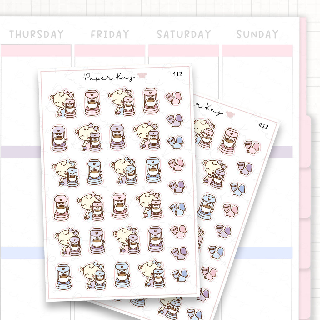 Coffee Machine Sticker Sheet