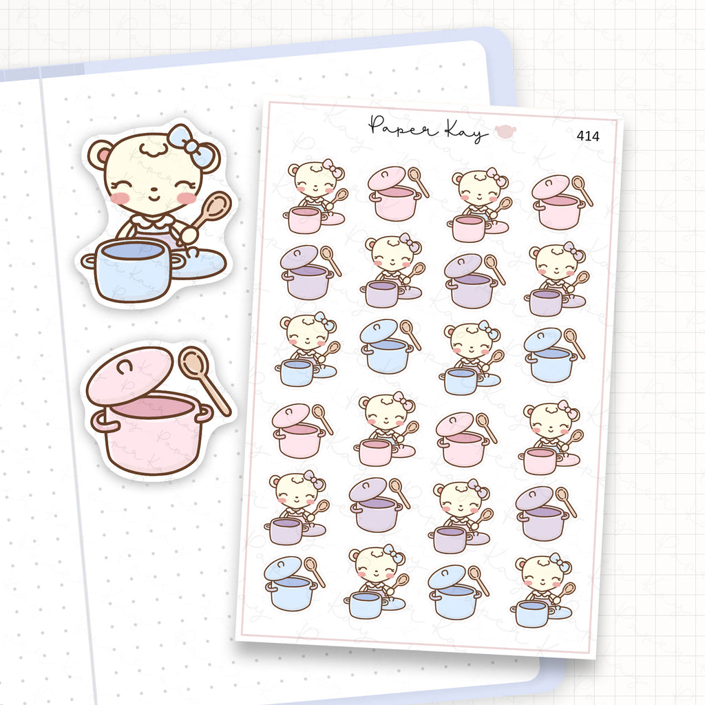 Cooking Pot Sticker Sheet