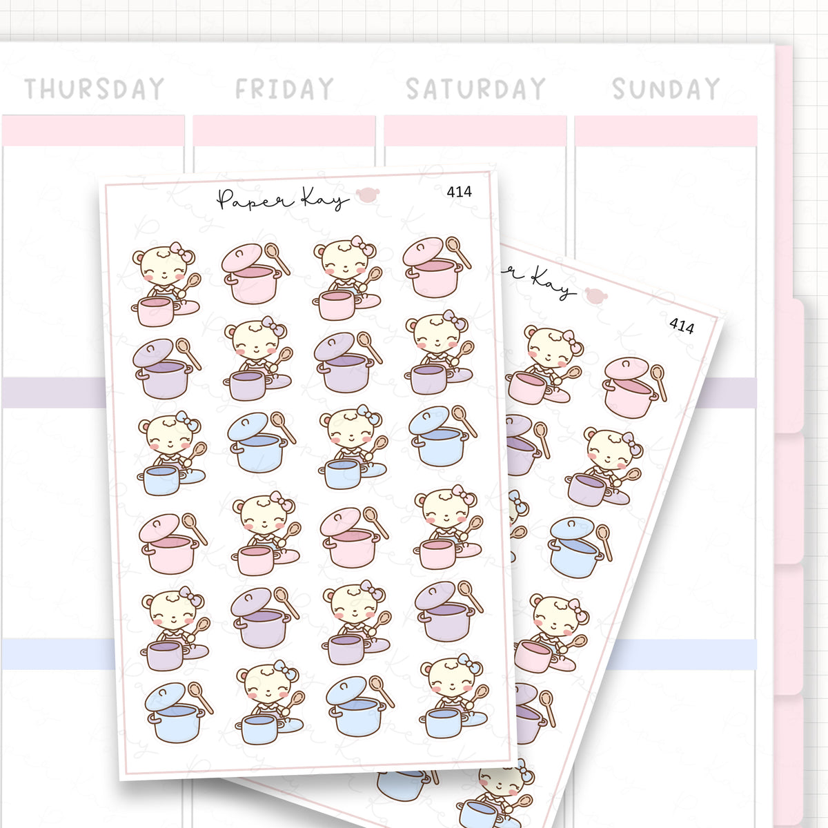 Cooking Pot Sticker Sheet