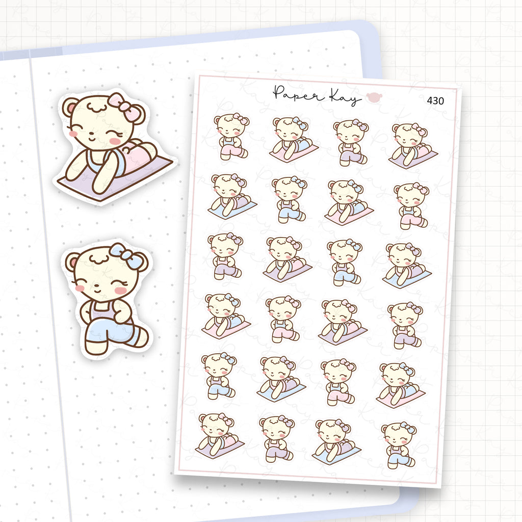 Dot the Bear Stretching Sticker Sheet