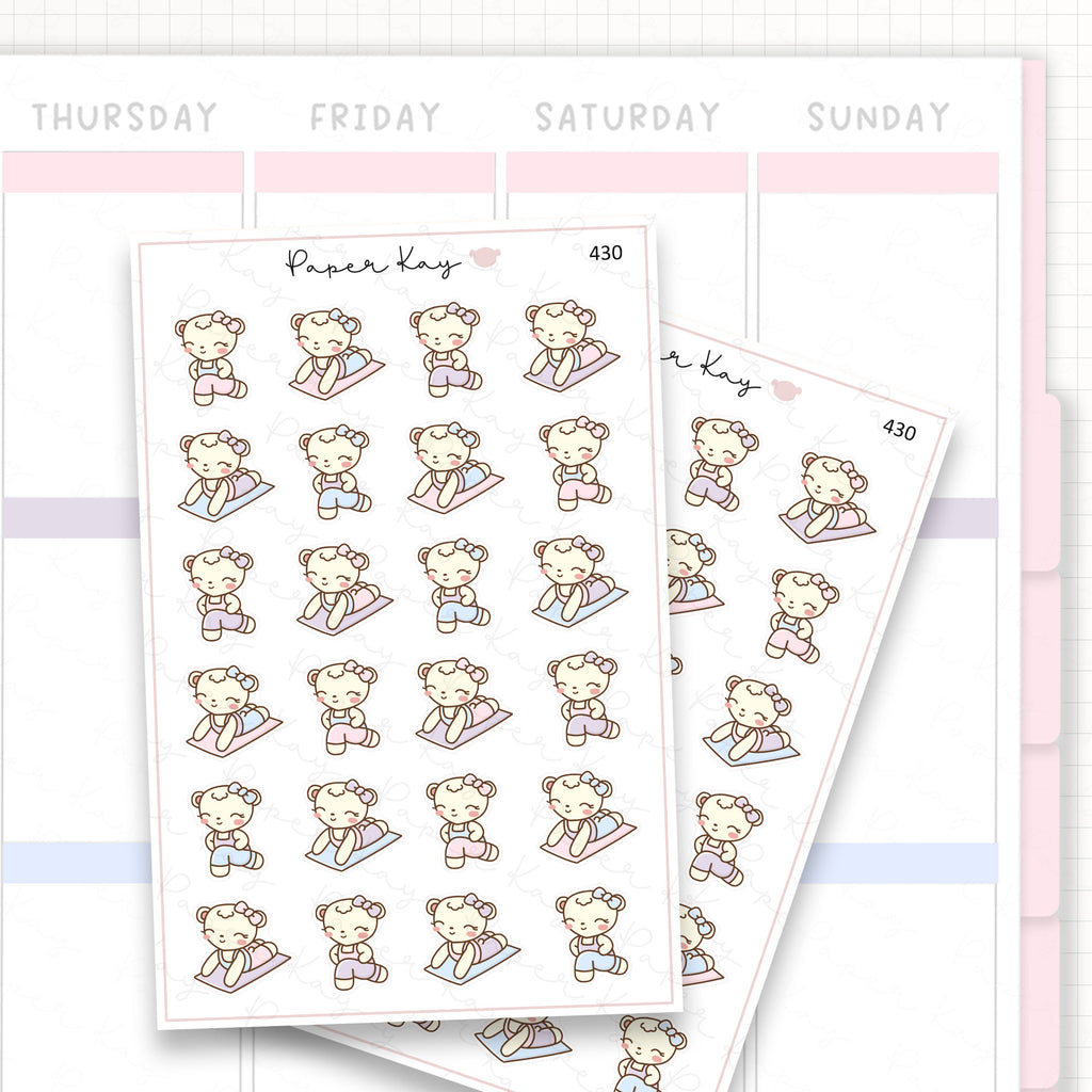 Dot the Bear Stretching Sticker Sheet