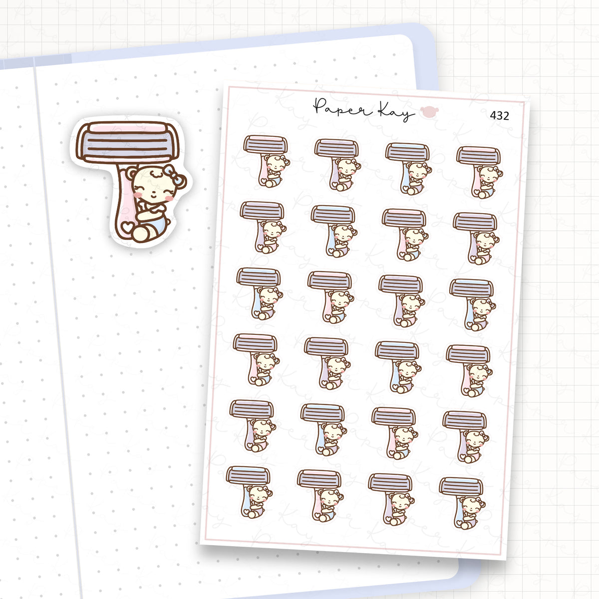 Shaving Razor Sticker Sheet