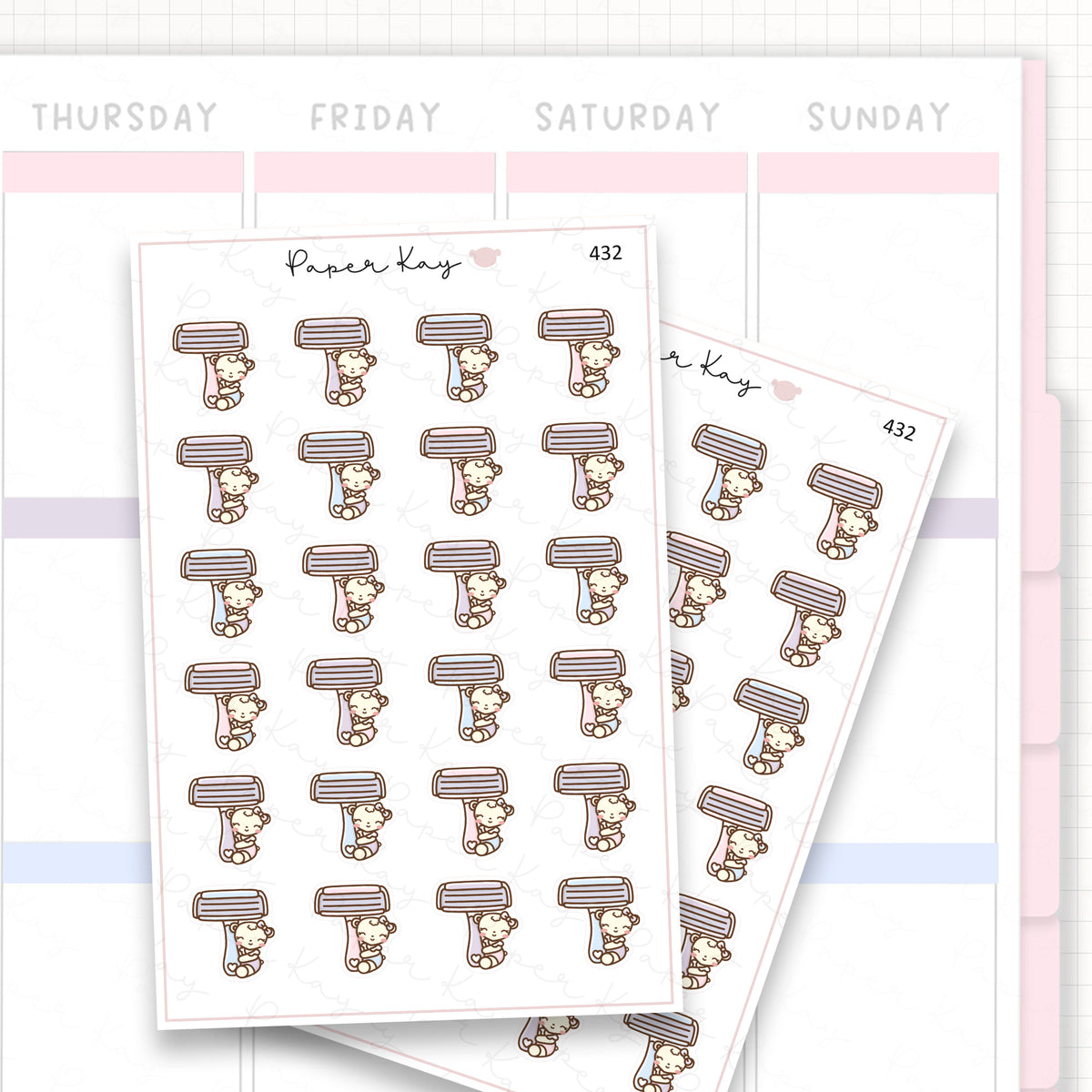 Shaving Razor Sticker Sheet