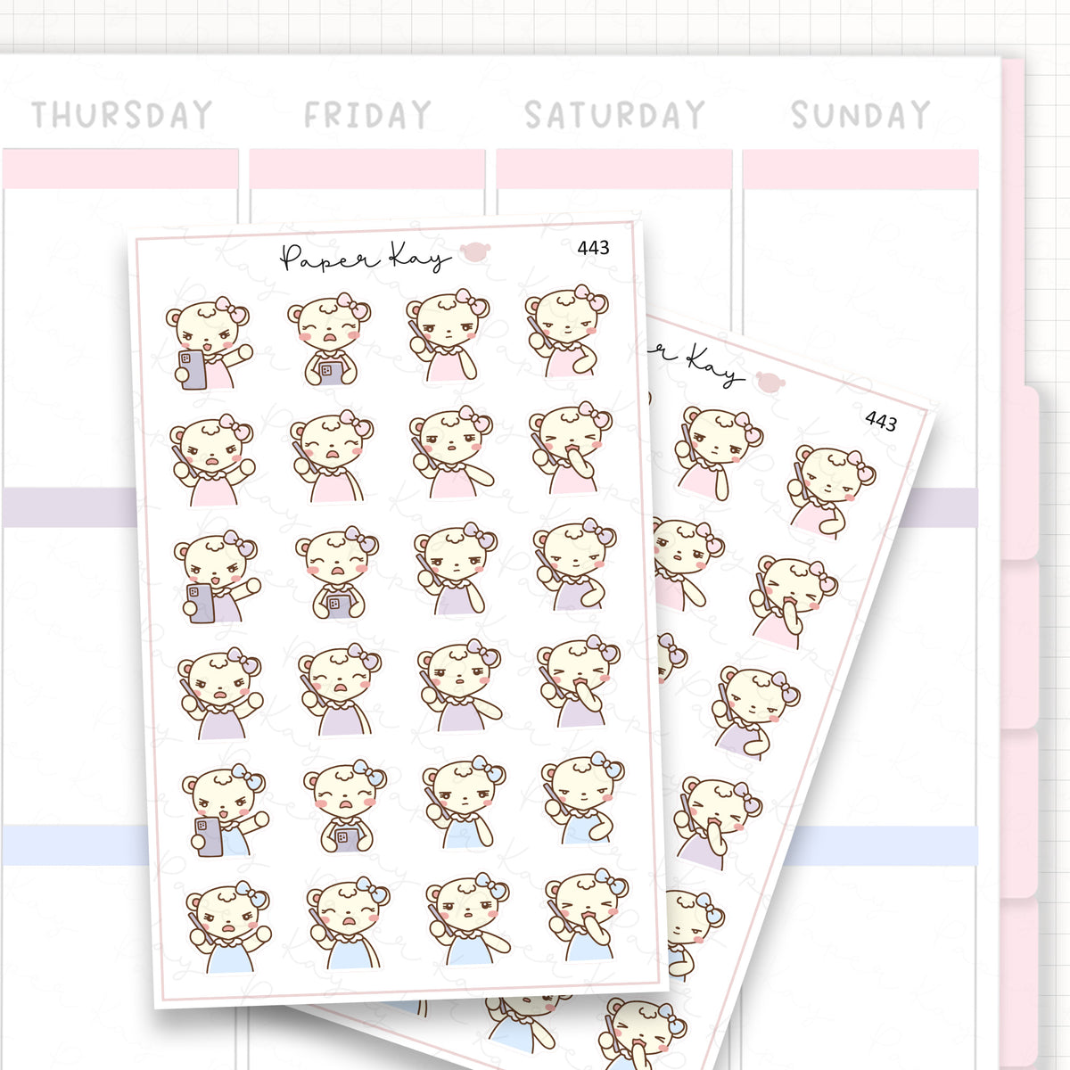 Phone Call Emotions Sticker Sheet