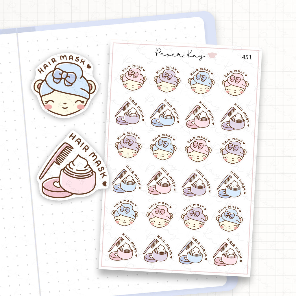 Hair Mask Sticker Sheet