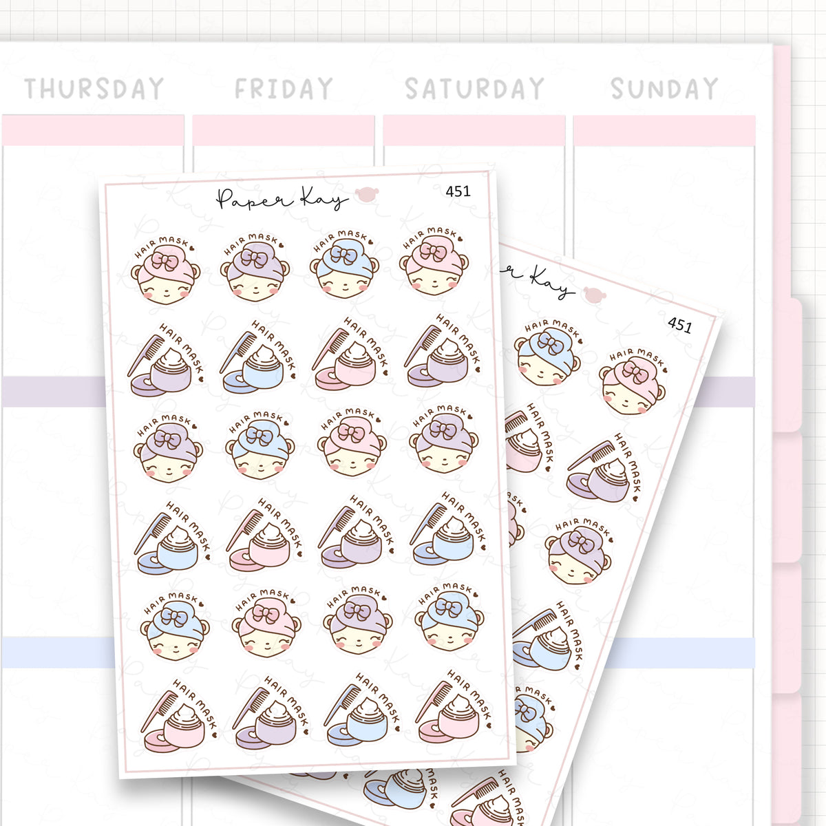 Hair Mask Sticker Sheet
