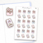 Wireless Earphones/Music Sticker Sheet