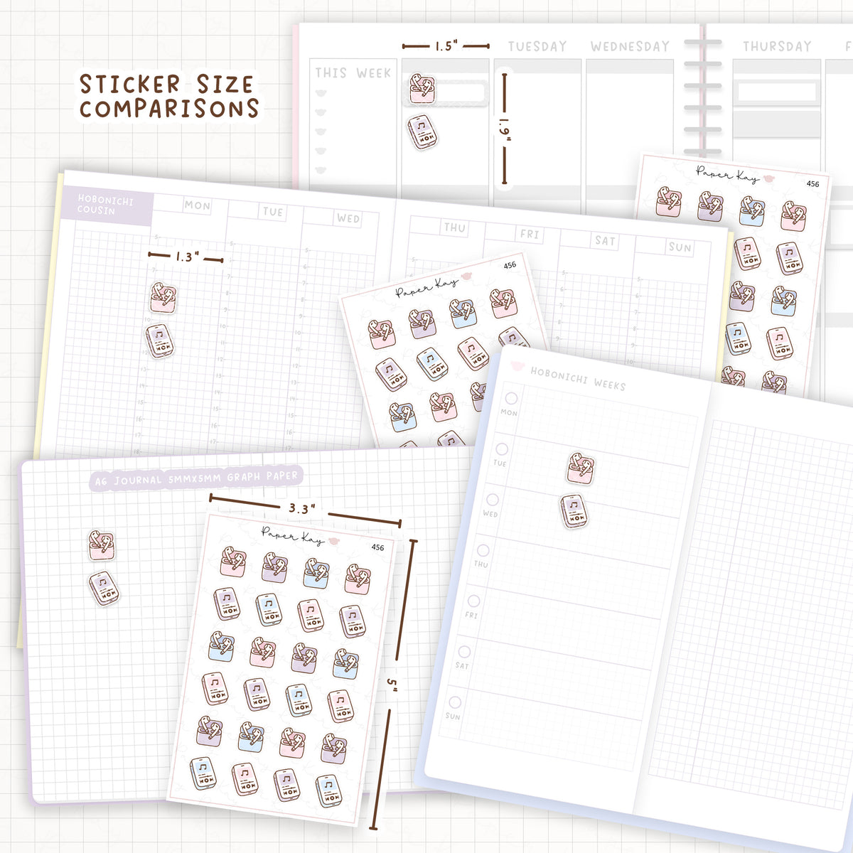 Wireless Earphones/Music Sticker Sheet