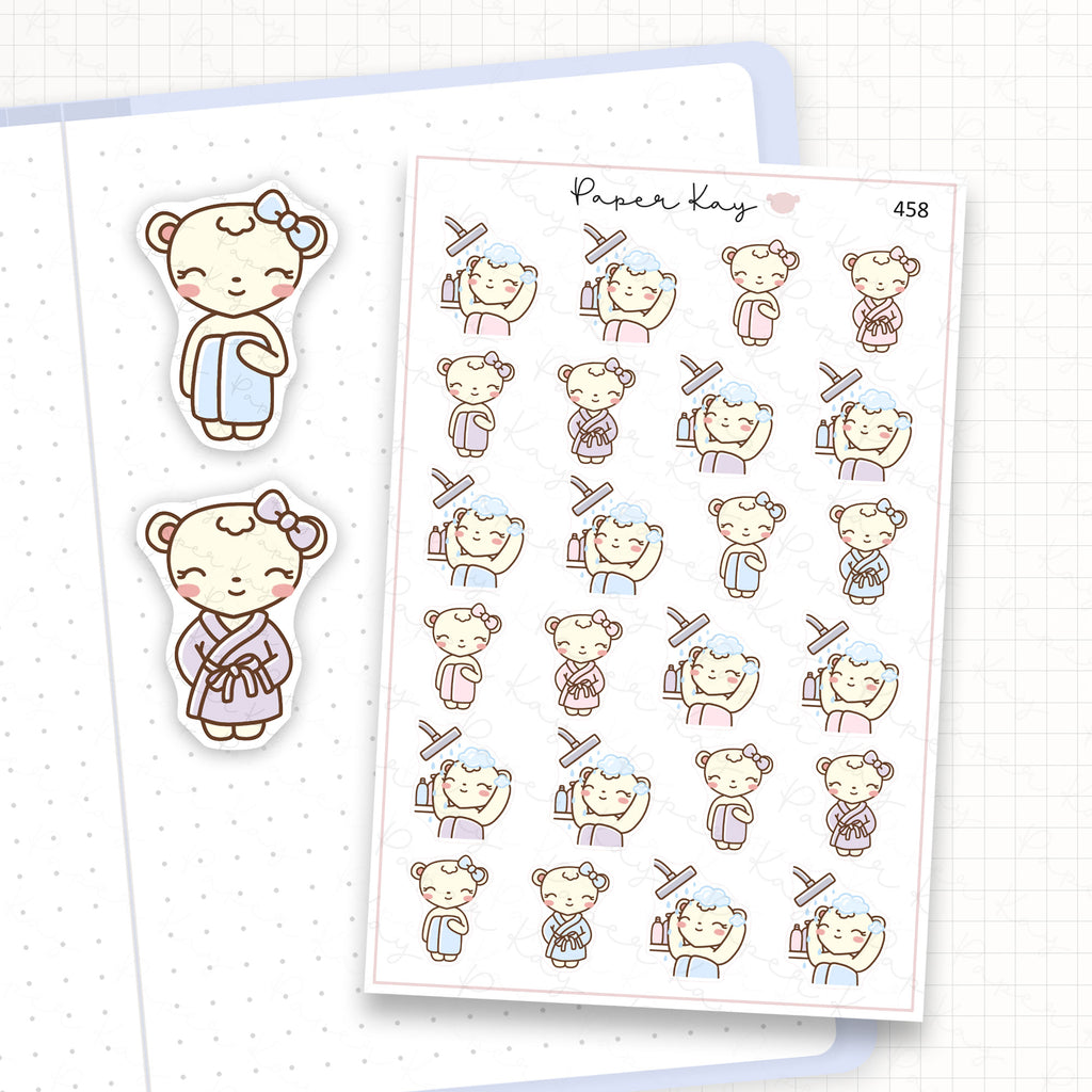 Showering/Washing Hair Sticker Sheet