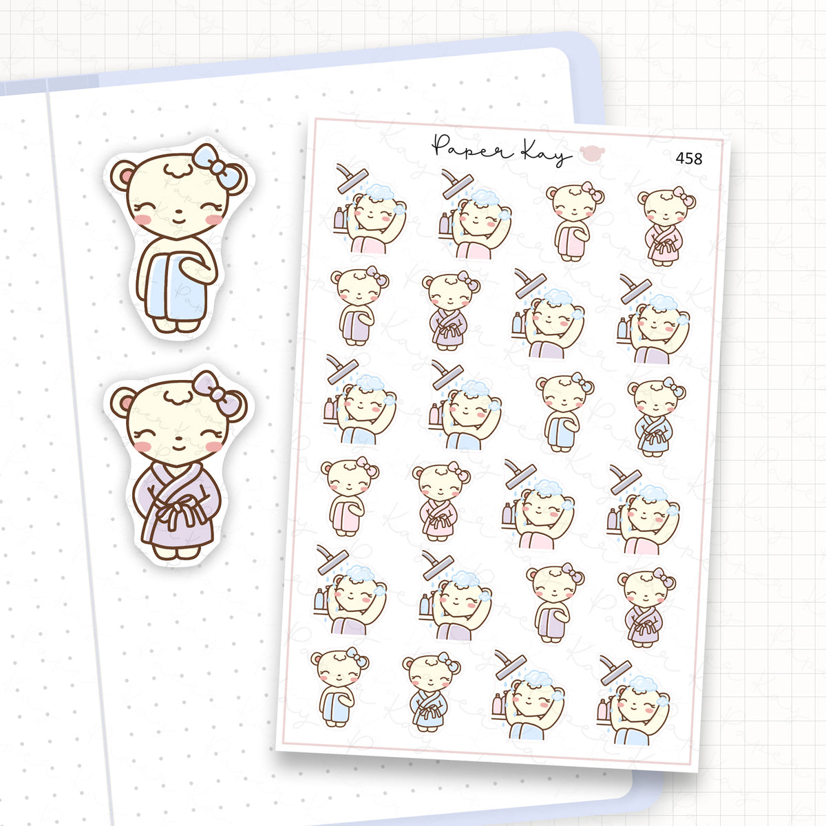 Showering/Washing Hair Sticker Sheet