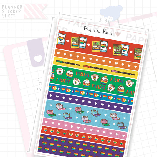 Pride Washi Strip Sticker Sheet