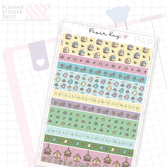 Birdhouse Washi Strip Sticker Sheet
