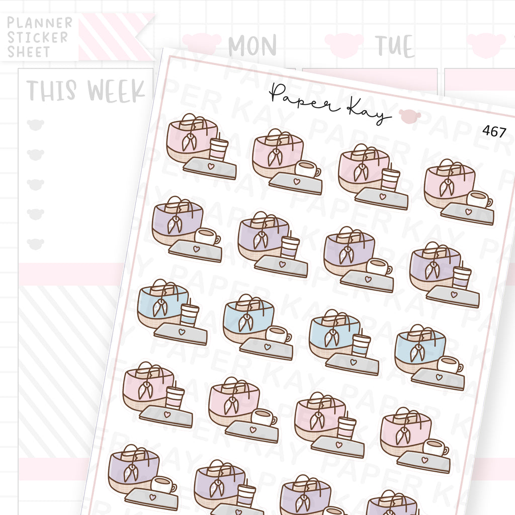 Handbag and Laptop Sticker Sheet