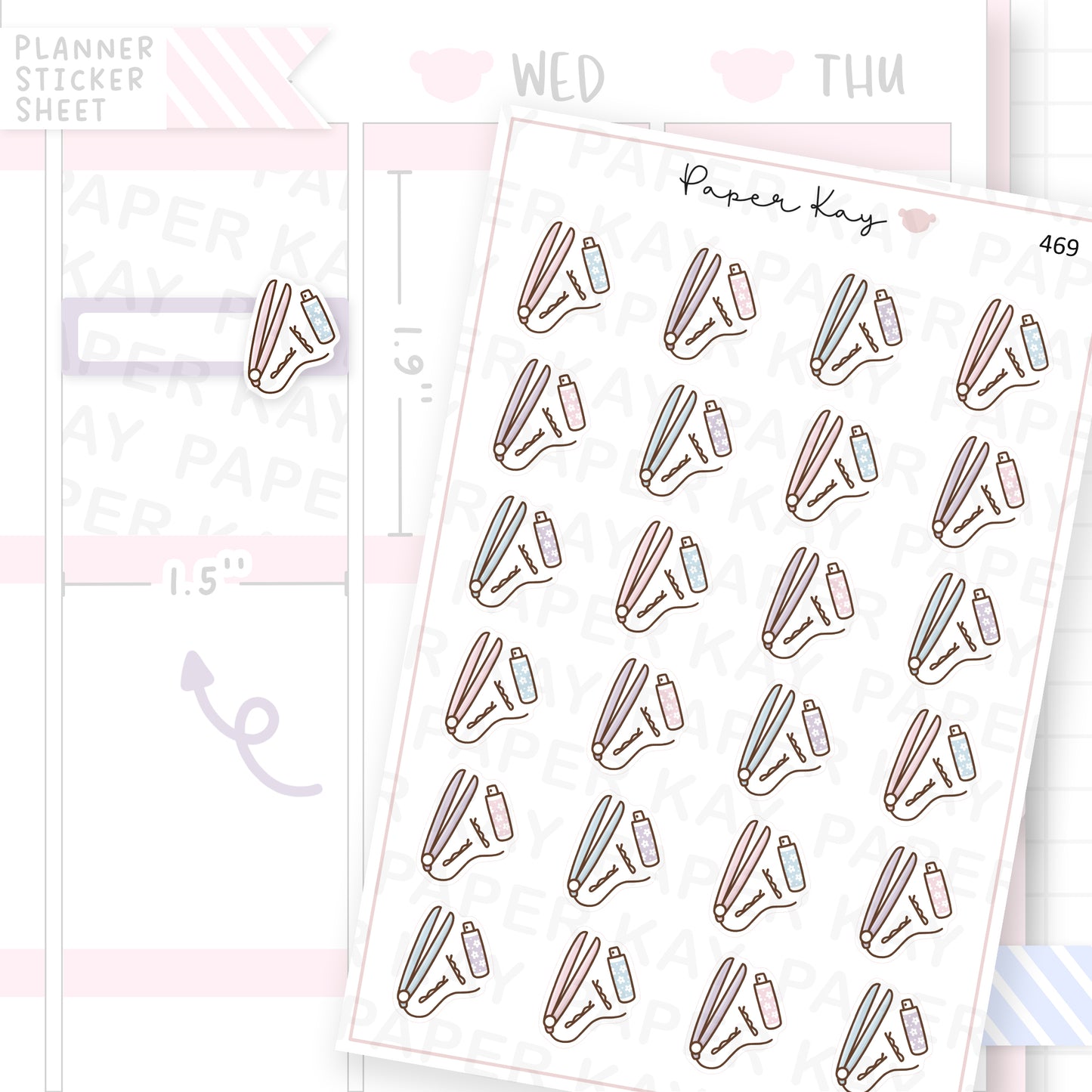 Straightener Sticker Sheet