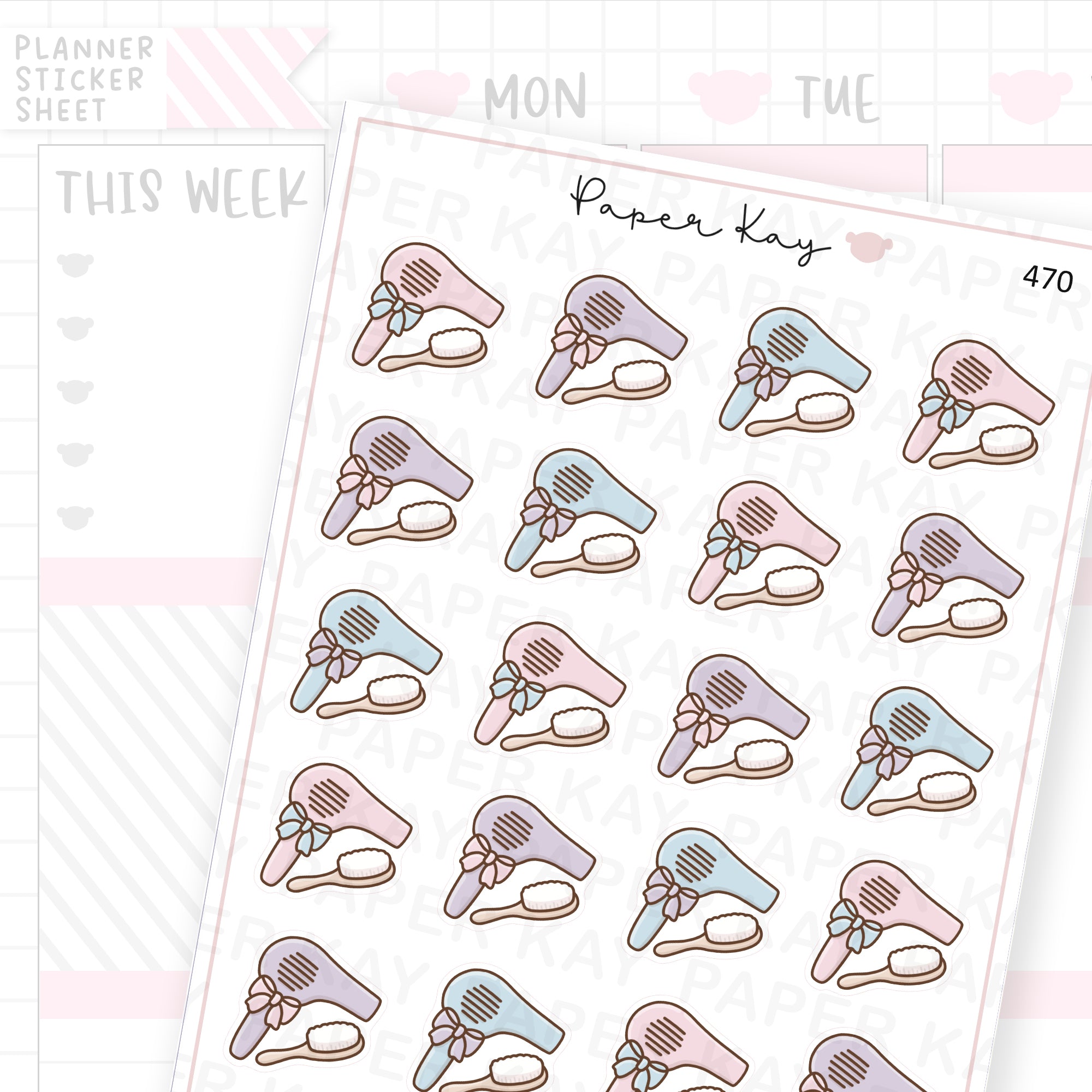 Hair Dryer Sticker Sheet