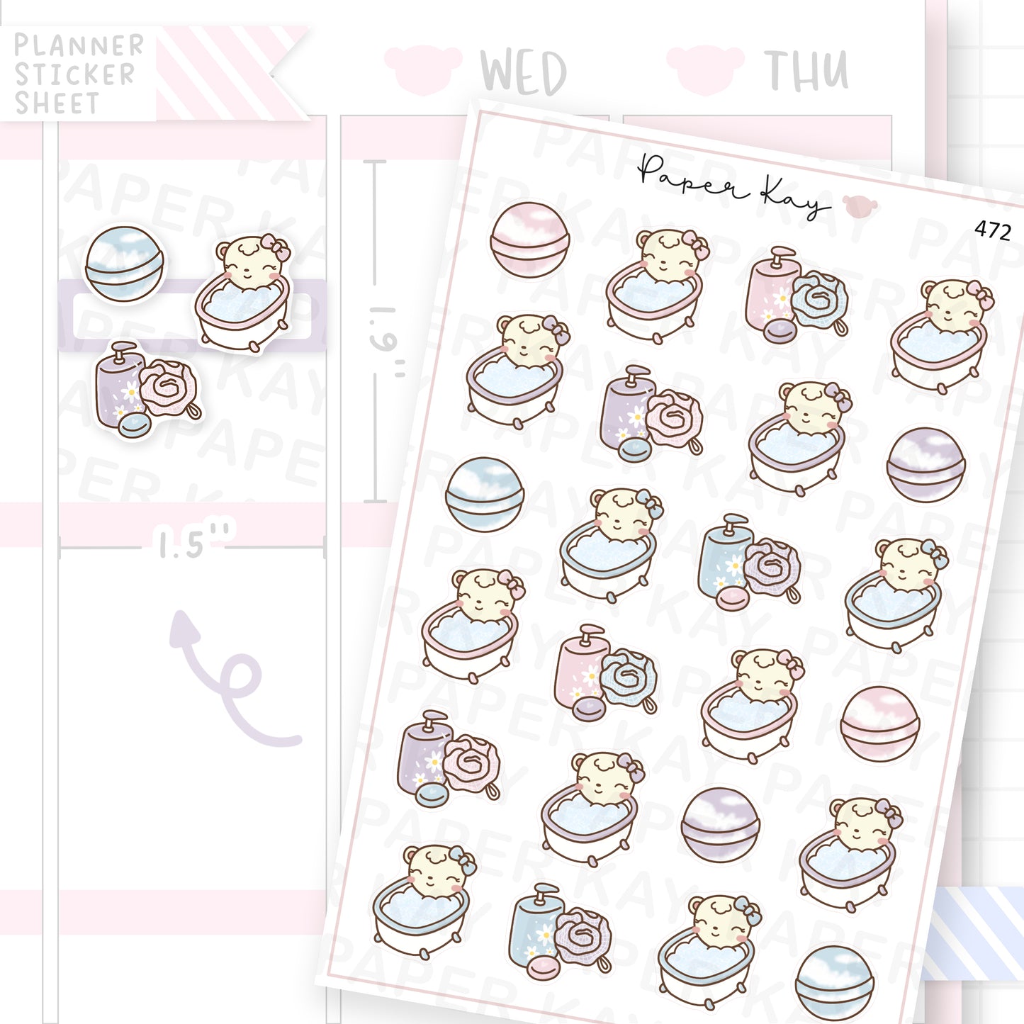 Bathing Sticker Sheet