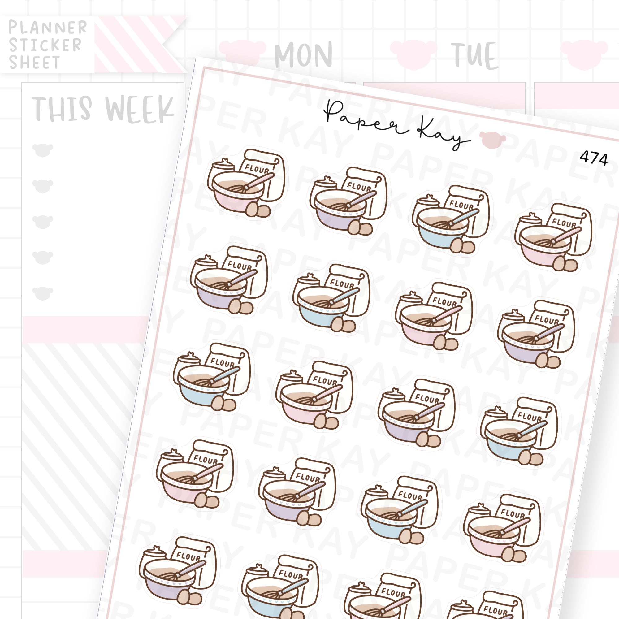 Mixing Bowl Sticker Sheet – Paper Kay