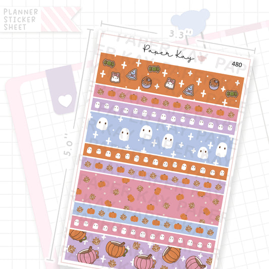 Cute Halloween Washi Strip Sticker Sheet