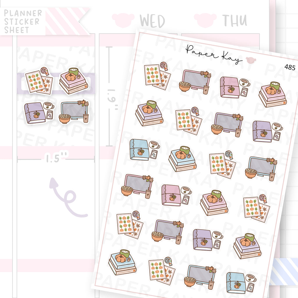Autumn Planner Girl Sticker Sheet