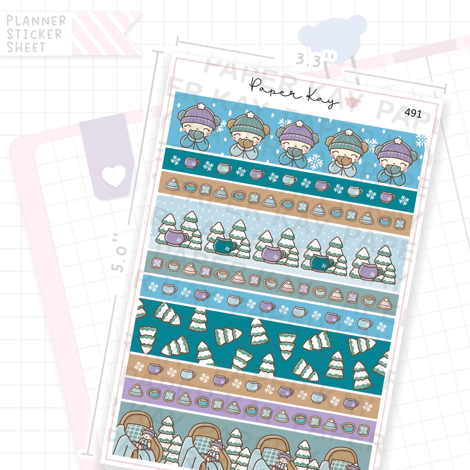 Cosy Washi Strip Sticker Sheet