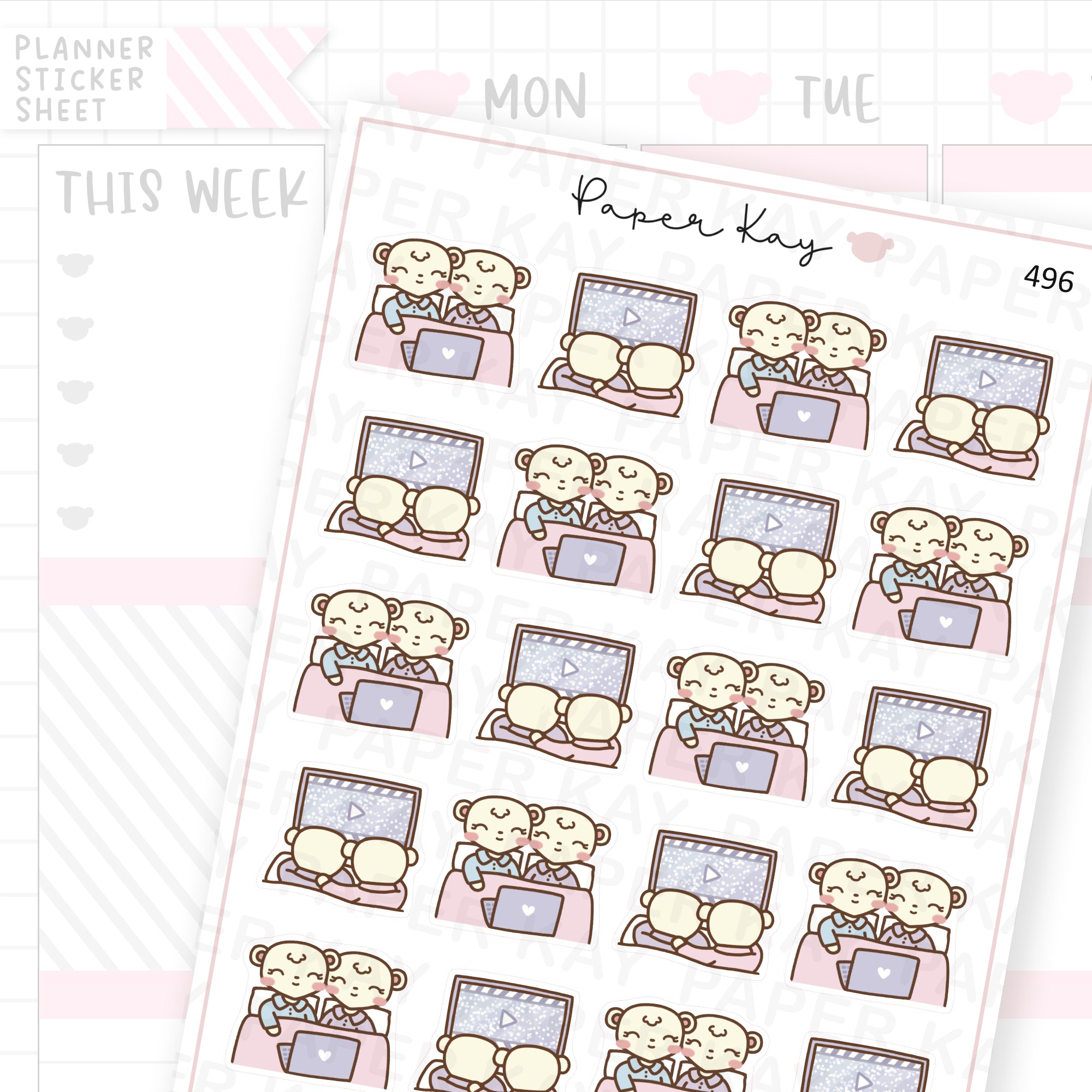 Couples Movie Time Sticker Sheet