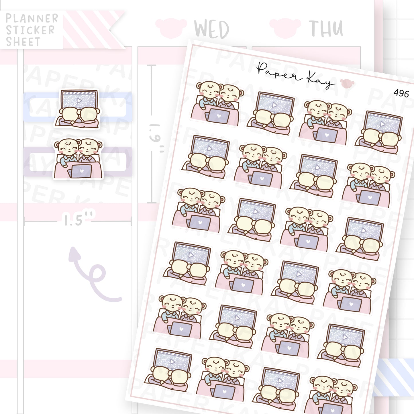 Couples Movie Time Sticker Sheet