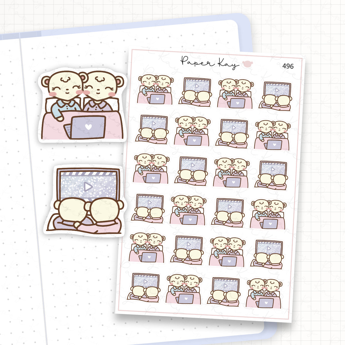 Couples Movie Time Sticker Sheet
