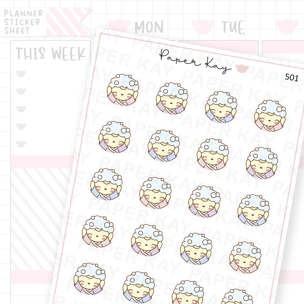 DTB Hair Wash Sticker Sheet