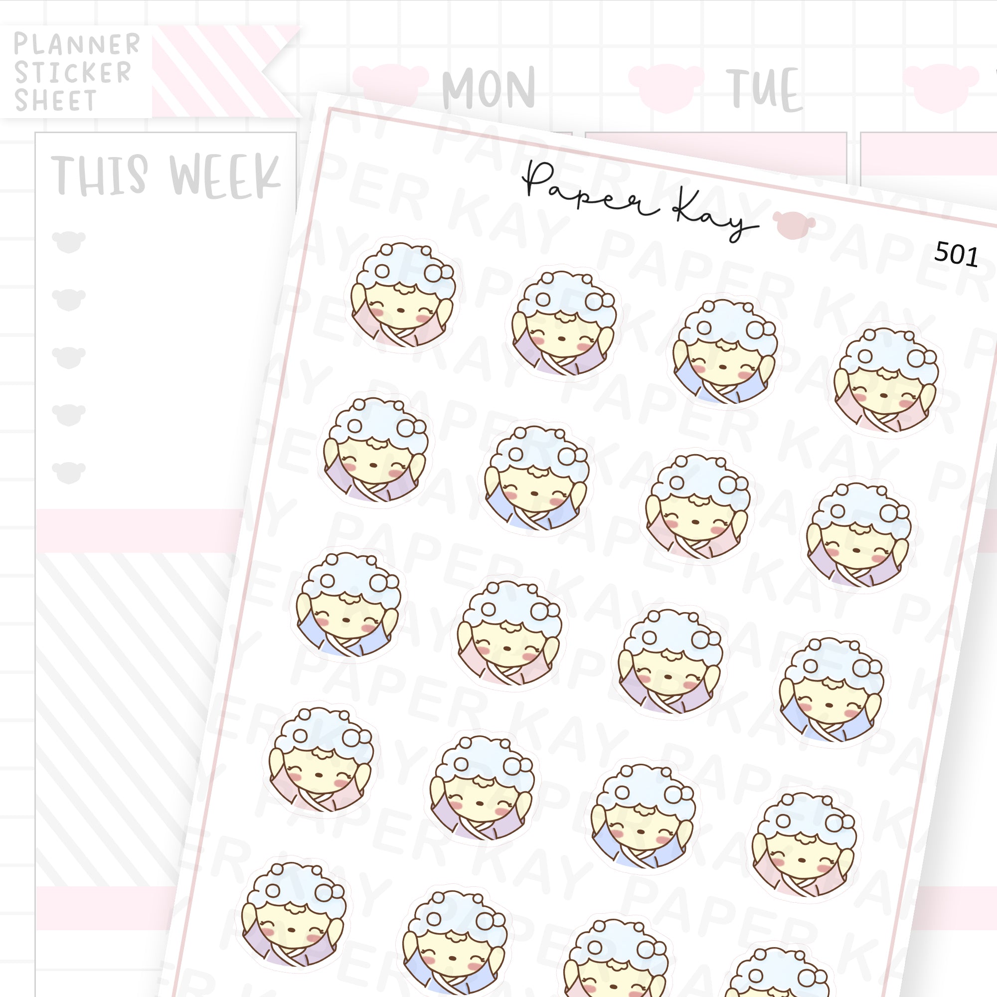 DTB Hair Wash Sticker Sheet