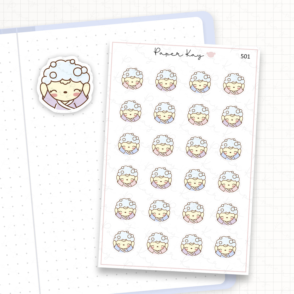 DTB Hair Wash Sticker Sheet