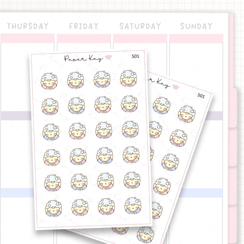 DTB Hair Wash Sticker Sheet