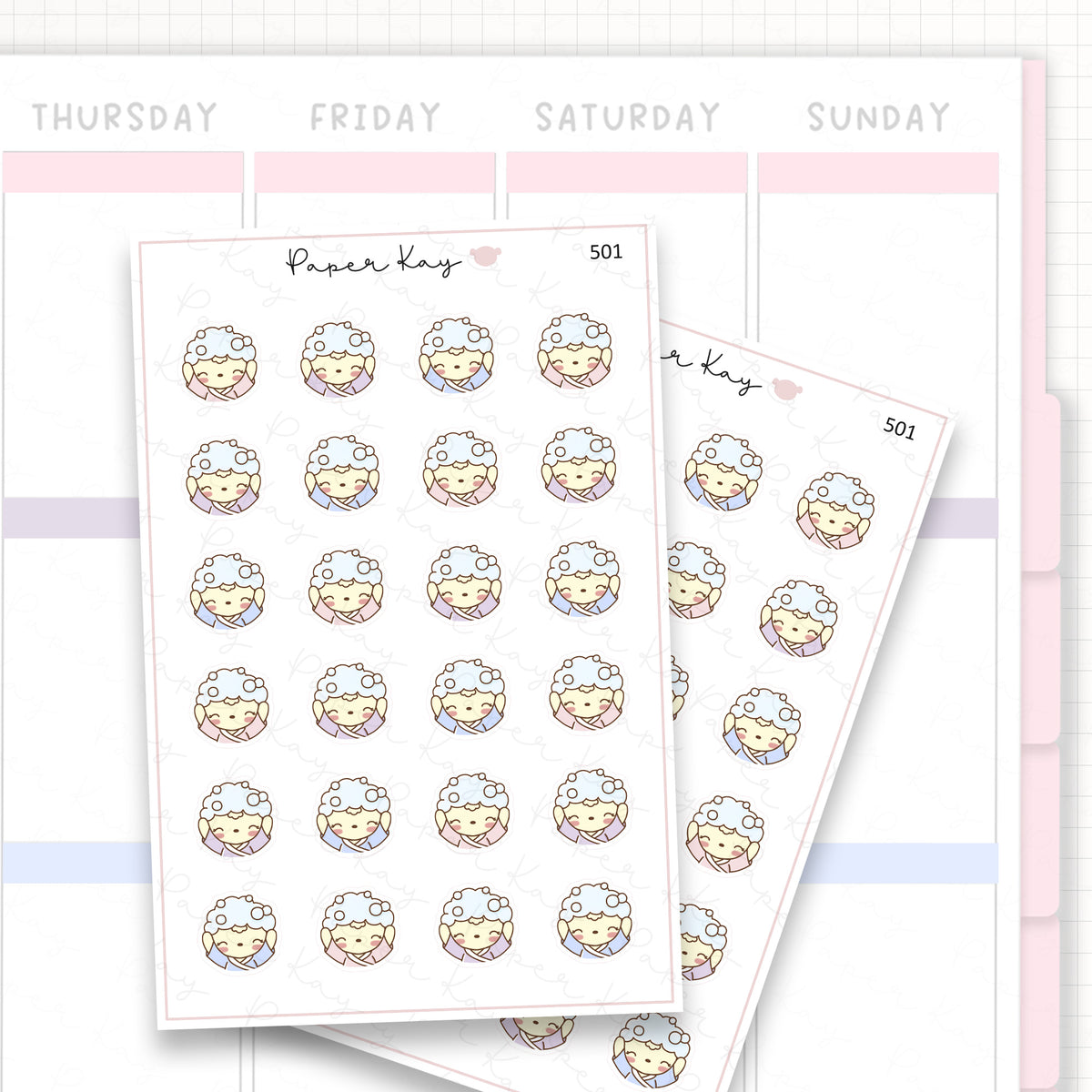 DTB Hair Wash Sticker Sheet