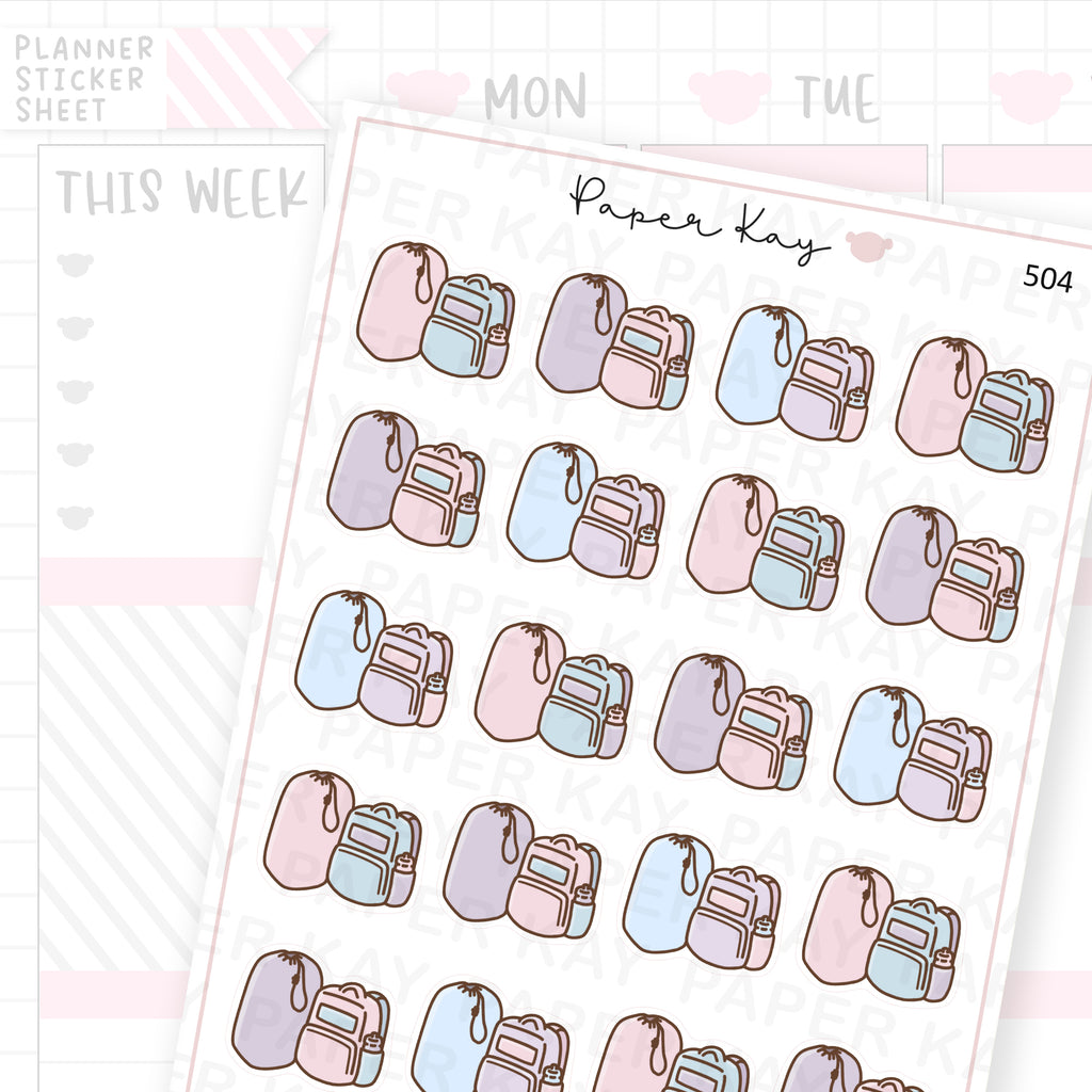 Sleeping bag + Backpack Sticker Sheet
