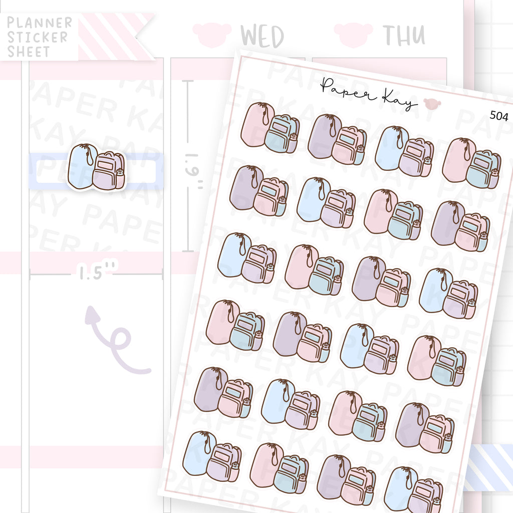 Sleeping bag + Backpack Sticker Sheet
