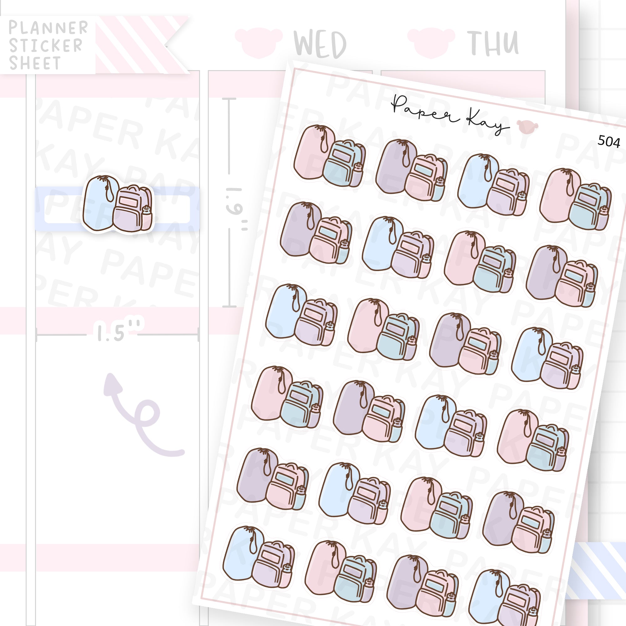 Sleeping bag + Backpack Sticker Sheet
