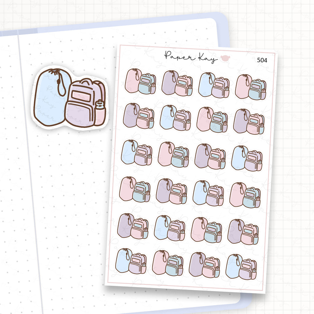 Zoomed in image of the doodles from a character planner sticker sheet.